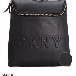 DKNY Bucket Backpack Leather Navy